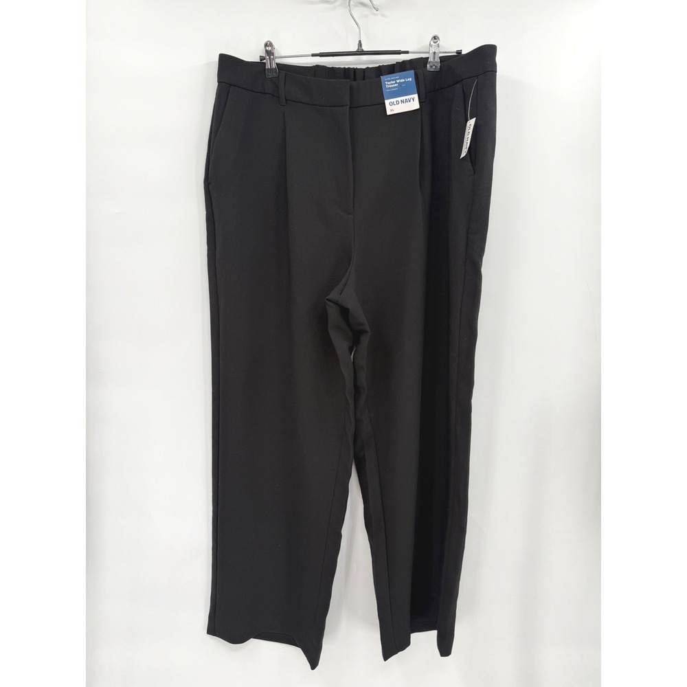 Old Navy XL Taylor Wide Leg Trouser Womens Black Extra High Rise Pleated NWT